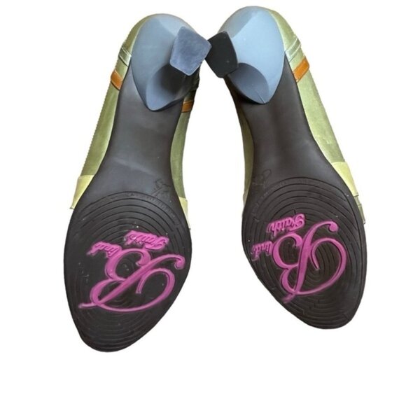 John Fluevog Blind Faith Mid Drew Heels Multicolored Shoes Women Size 8.5 - Picture 9 of 11